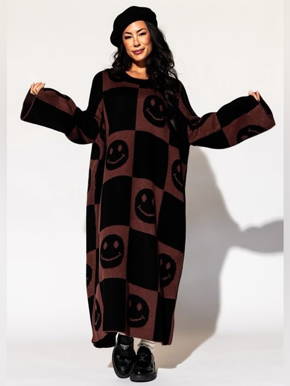 Dressed in Lala Literally Limitless Oversized Knit Dress in Good Time Girl